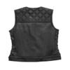Benish Women’s Quilted Motorcycle Leather Vest | Demastic USA - Demastic