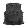 Benish Women’s Quilted Motorcycle Leather Vest | Demastic USA - Demastic