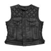 Benish Women’s Quilted Motorcycle Leather Vest | Demastic USA - Demastic