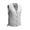 Burrow Women’s Motorcycle Vest Classic White | Demastic USA - Demastic