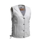 Burrow Women’s Motorcycle Vest Classic White | Demastic USA - Demastic