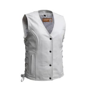 Burrow Women’s Motorcycle Vest Classic White | Demastic USA - Demastic