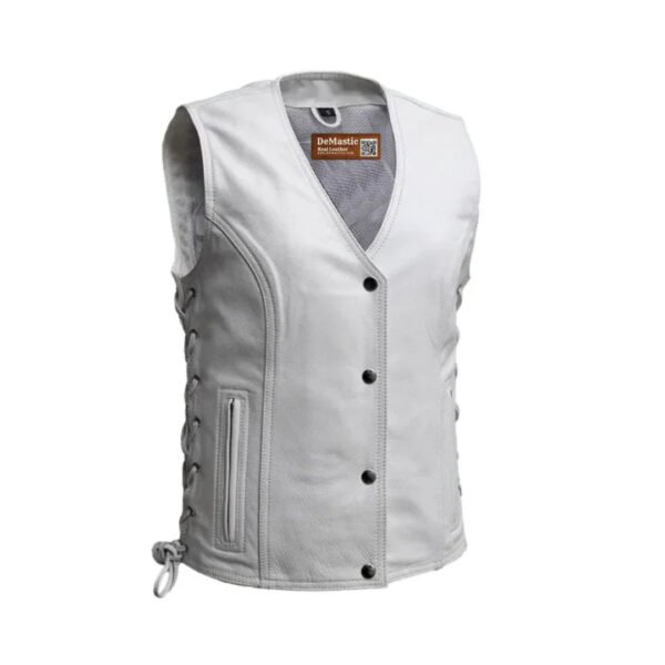 Burrow Women’s Motorcycle Vest Classic White | Demastic USA - Demastic