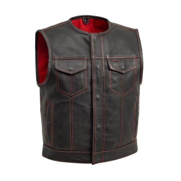 Cozier Men's Perforated Leather Motorcycle Vest | Demastic USA - Demastic