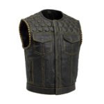 Cozier Wasp Perforated Leather Vest | Demastic USA - Demastic