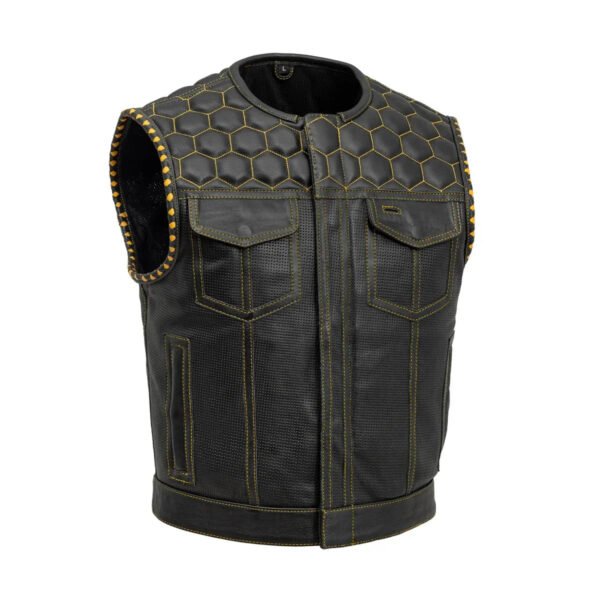 Cozier Wasp Perforated Leather Vest | Demastic USA - Demastic