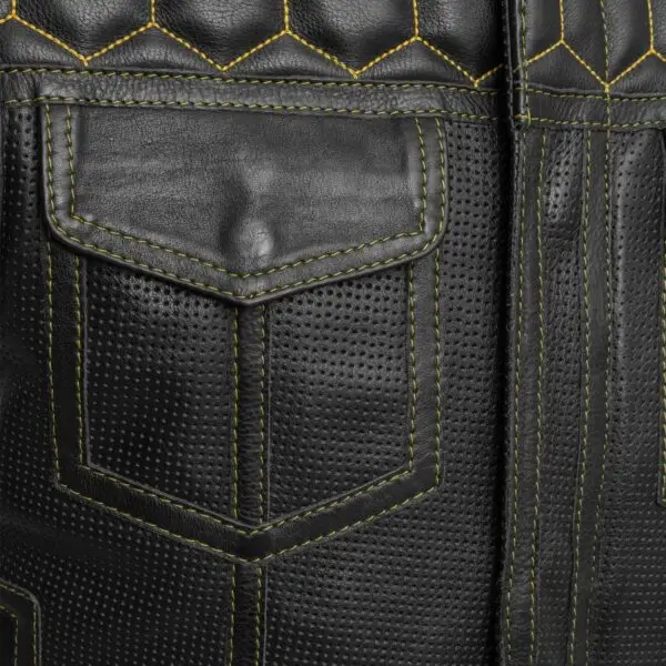 Cozier Wasp Perforated Leather Vest | Demastic USA - Demastic