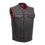 Dravok Men's Motorcycle Leather Vest | Demastic USA - Demastic