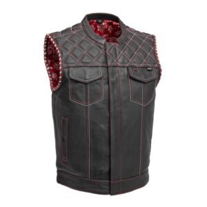 Dravok Men's Motorcycle Leather Vest | Demastic USA - Demastic