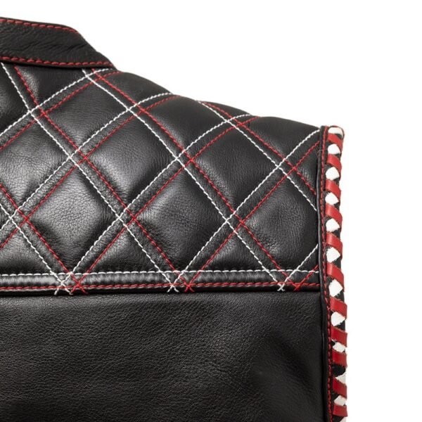 Dravok Men's Motorcycle Leather Vest | Demastic USA - Demastic