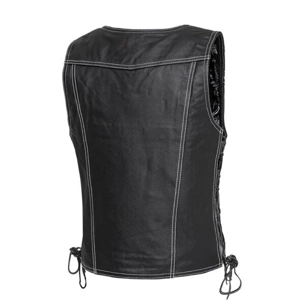 Cecil Women's Motorcycle Leather Vest Black | Demastic USA - Demastic