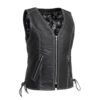 Cecil Women's Motorcycle Leather Vest Black | Demastic USA - Demastic