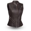 Faye Women's Motorcycle Leather Vest | Demastic USA - Demastic