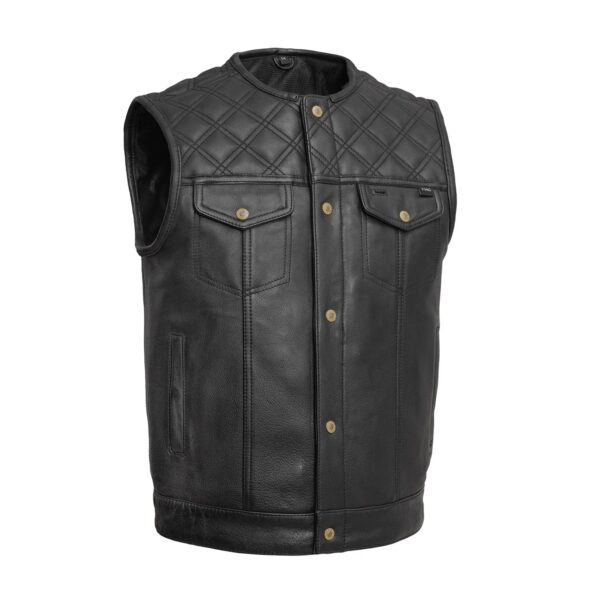 Gregg Men Motorcycle Leather Vest | Demastic USA - Demastic