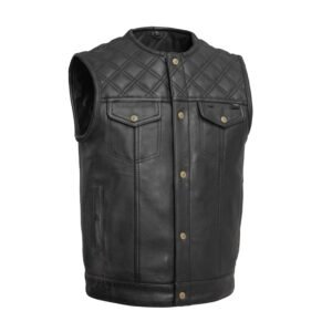 Gregg Men Motorcycle Leather Vest | Demastic USA - Demastic