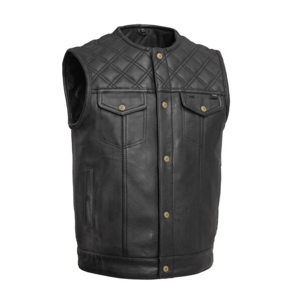 Gregg Men Motorcycle Leather Vest | Demastic USA - Demastic