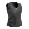 Laura Women's Motorcycle Leather Vest | Demastic USA - Demastic