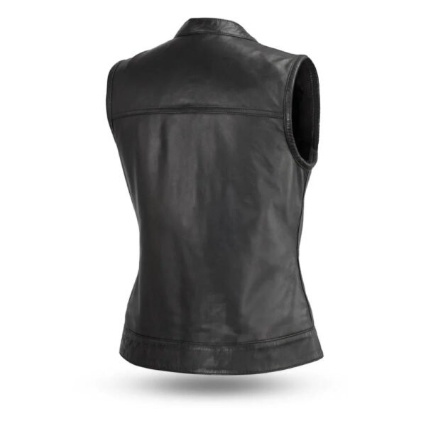 Linda Women's Premium Motorcycle Leather Vest | Demastic USA - Demastic