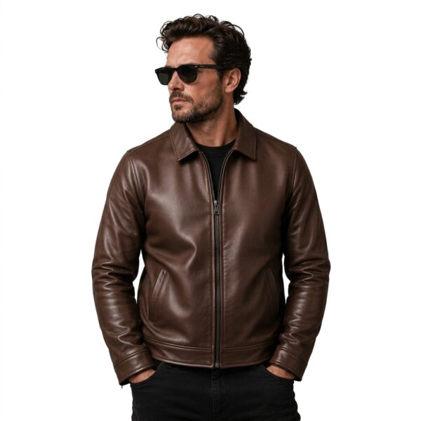 Men's Trucker Style Leather Jacket | Demastic USA