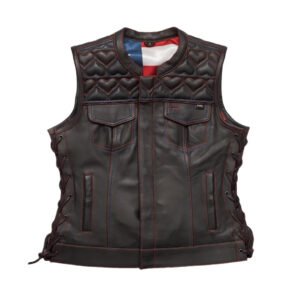 Rilley Women’s Motorcycle Leather Vest | Demastic USA - Demastic