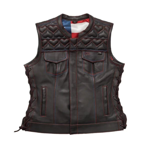 Rilley Women’s Motorcycle Leather Vest | Demastic USA - Demastic