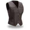 Sierra Women's Motorcycle Leather Vest | Demastic USA - Demastic