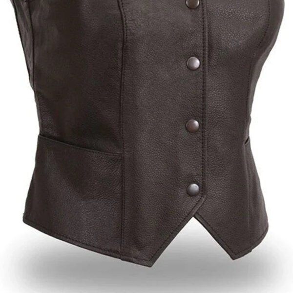Sierra Women's Motorcycle Leather Vest | Demastic USA - Demastic