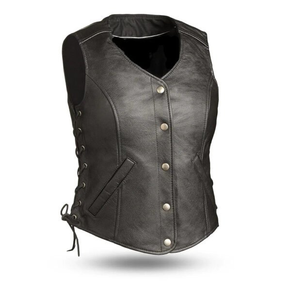 Women's Honey Rider Motorcycle Leather Vest | Demastic USA - Demastic