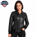 Sophia women's moto bomber leather jacket – DeMastic